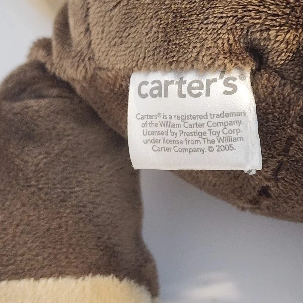 Carter's brown monkey rattle plush toy